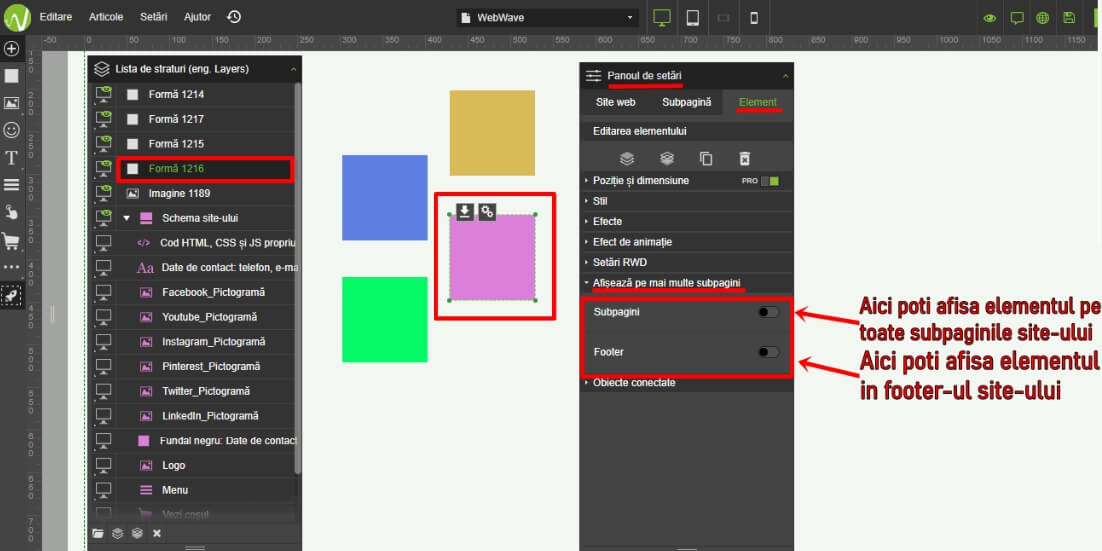 Adăuarea elementelor la lista de straturi Adăuarea elementelor la lista de straturi