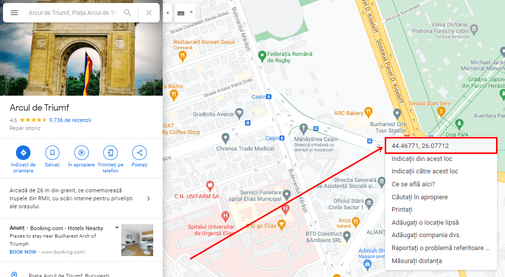 Copierea coordonatelor Google Copierea coordonatelor Google