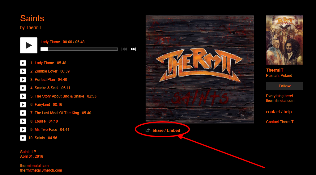 Fă click pe butonul ”Share / Embed” Fă click pe butonul ”Share / Embed”