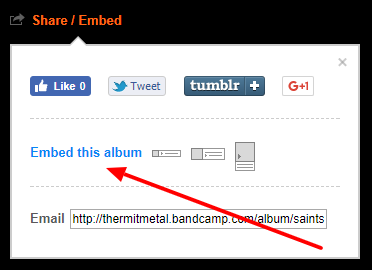 Alege opțiunea ”Embend this album” Alege opțiunea ”Embend this album”