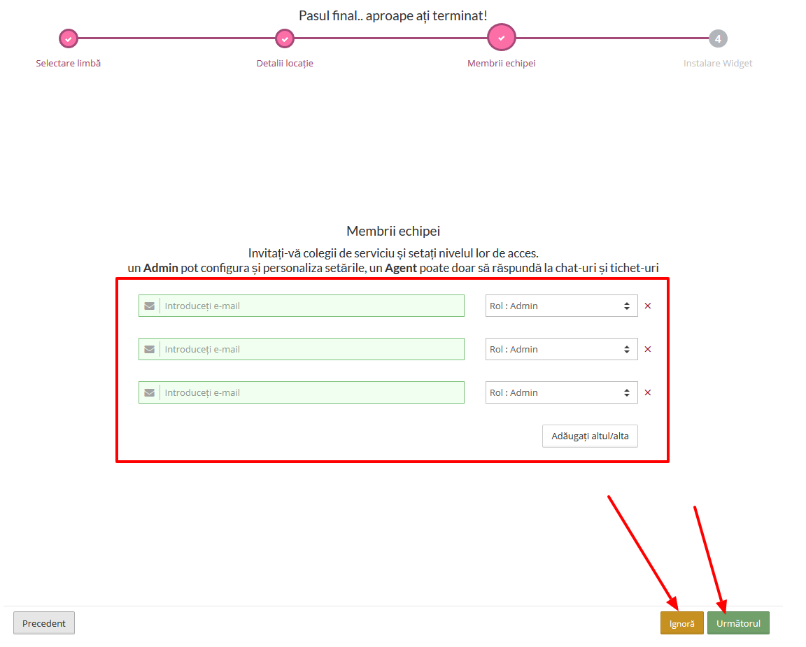 Invită agenții pentur chat Invită agenții pentur chat